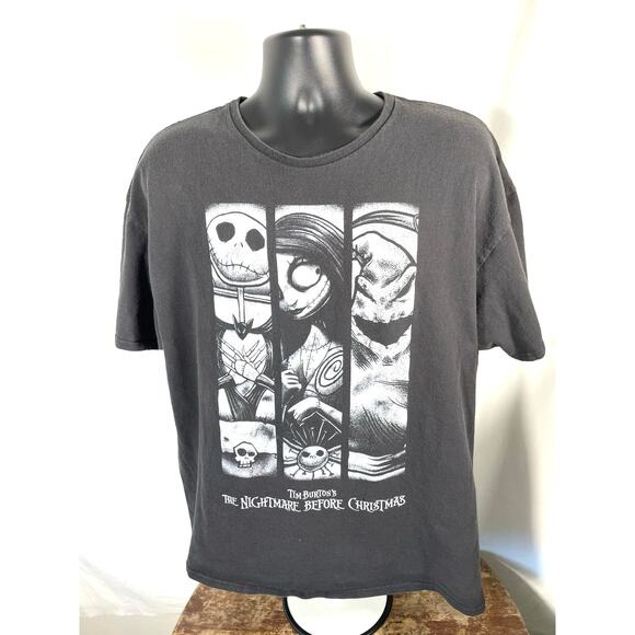 Nightmare Before Christmas Graphic Tee Black Size 2XL - Picture 1 of 6